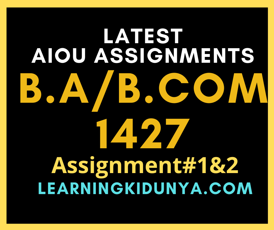 AIOU BA English Assignment 2022
